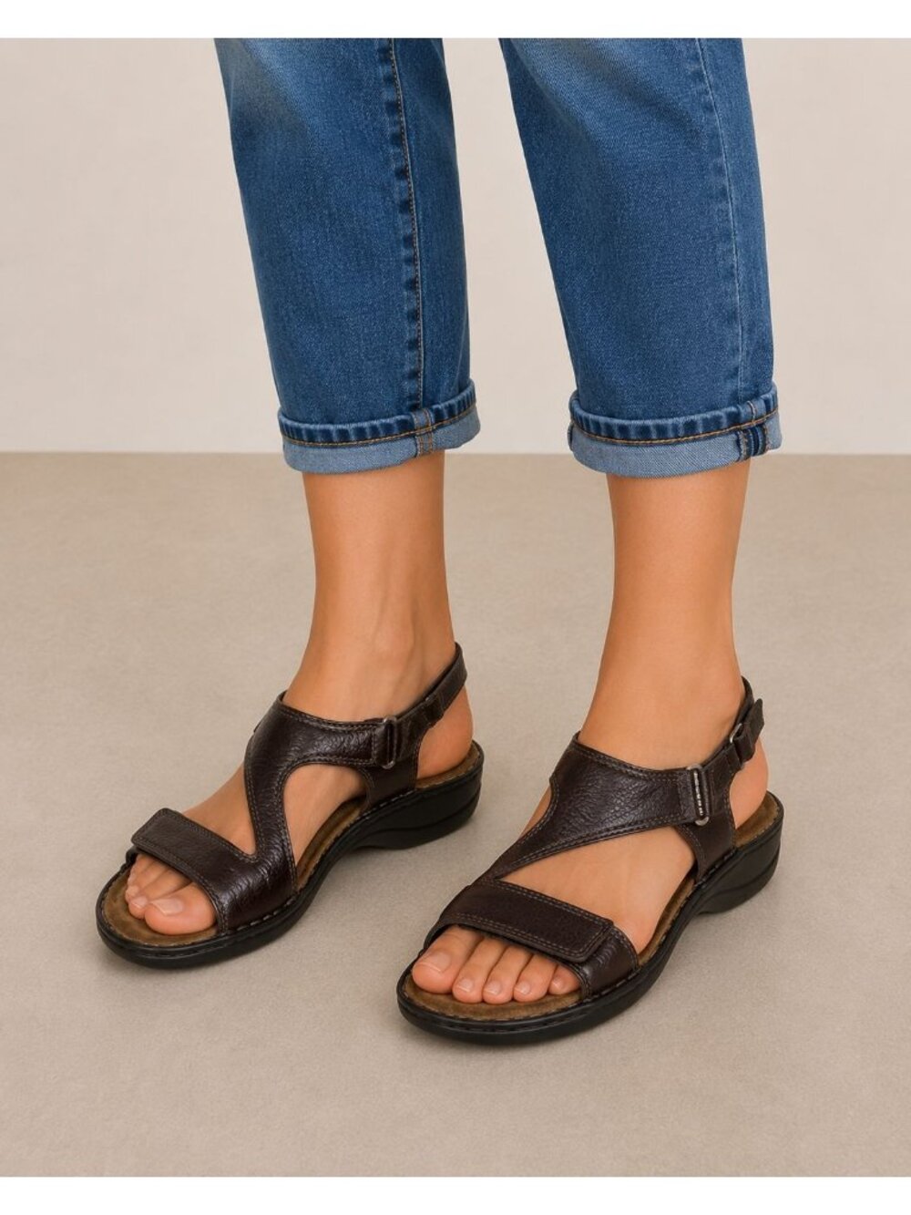 NAOT Sandals Slingback Leather Ankle Strap Brown Womens 39